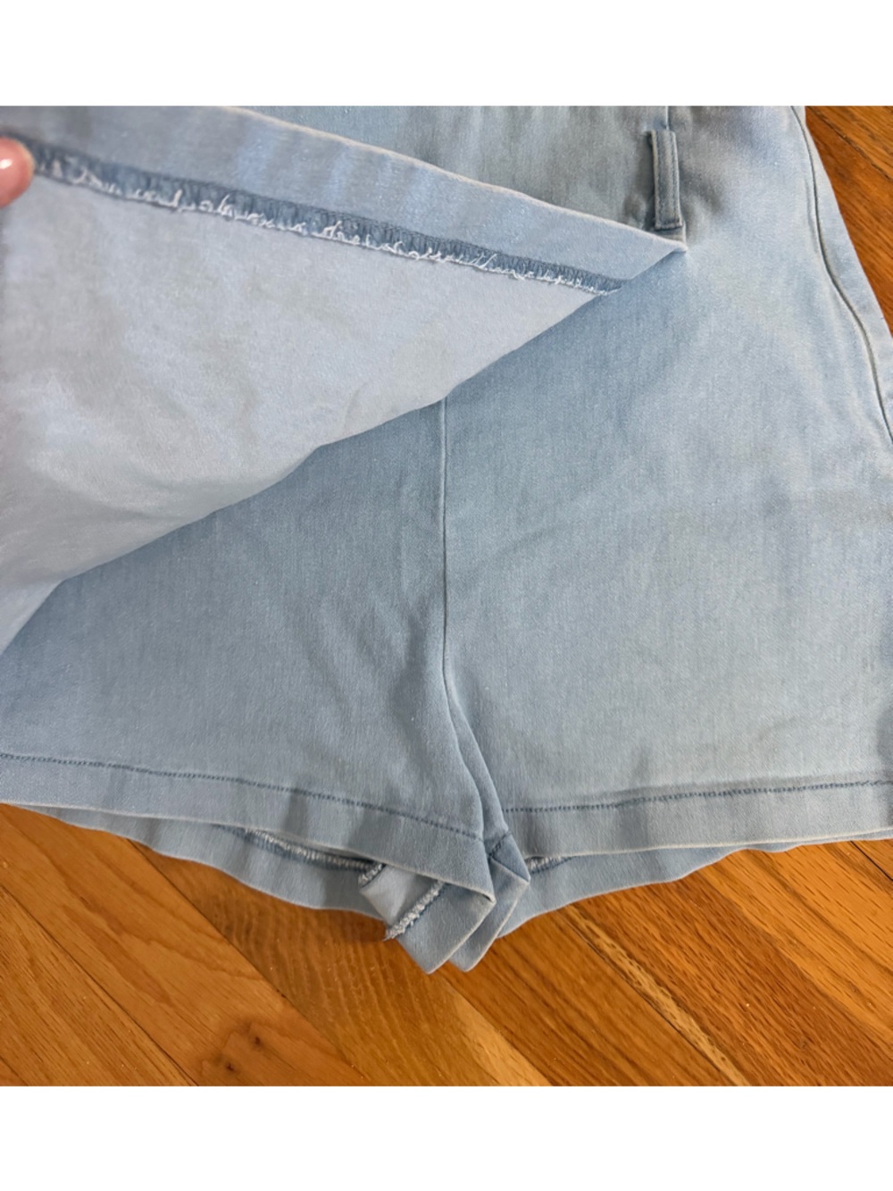 Altar'd State Light Blue Wrap-Front Skort - Picture 2 of 4